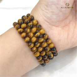 Vòng tay đá mắt hổ 7 li nâu vàng
