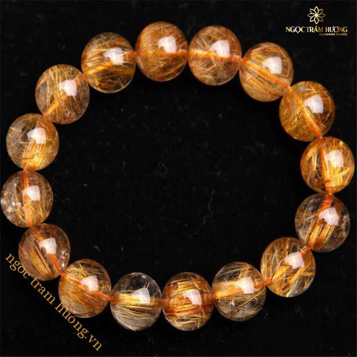 Vòng trầm hương từ thiên nhiên - Ngọc Trầm Hương vòng tay thạch anh tóc nâu