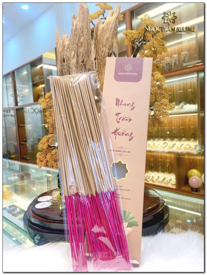 Nhang trầm hương tự nhiên phổ thông 150gr 40cm - Ngọc Trầm Hương (1) Vòng trầm hương từ thiên nhiên - Ngọc Trầm Hương