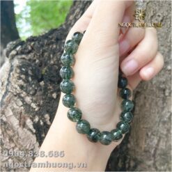 Vòng tay thạch anh tóc xanh 10 li tròn (1)